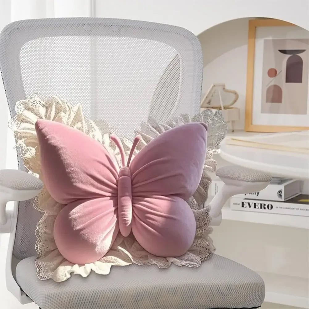 Cute Princess Butterfly Office Pillow Living Room Bow Bedroom Car Sofa Cushion Home New Pillow Room Home Garden Decor