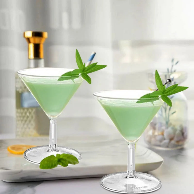 12pcs/set Plastic Disposable Cup 60ml Martini Glasses Ice Cream Cup Home Christmas Party Cocktail Wine Champagne Standing Cups