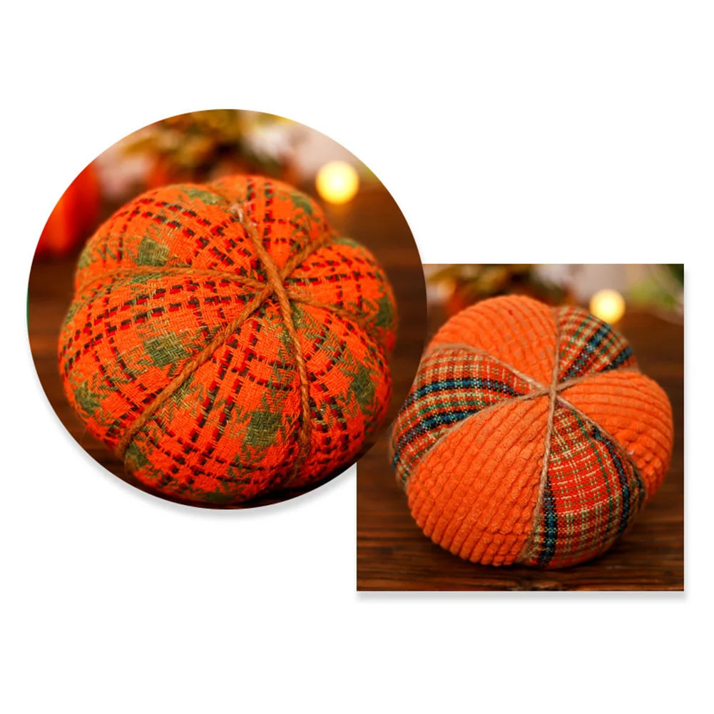 Faux Fall Decorative Crochet Pumpkins For Rustic Farmhouse Thanksgiving Harvest Halloween Table Centerpiece Mantel Kitchen Decor