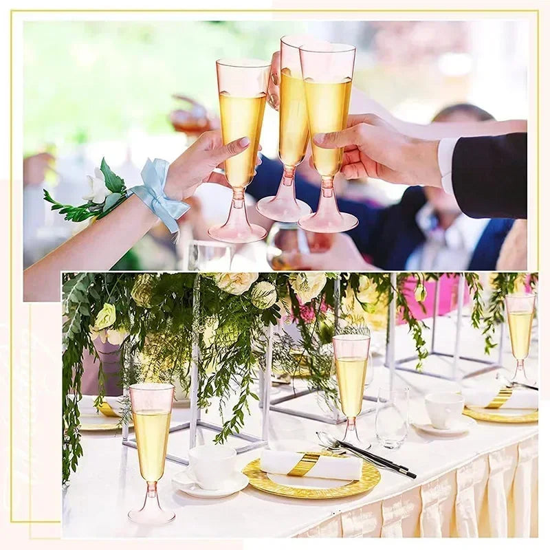 10/20/30pcs Disposable Cups Clear Plastic Champagne Flutes Bar Cups Toasting Glasses for Weddings Party Cocktail Cups,150ml
