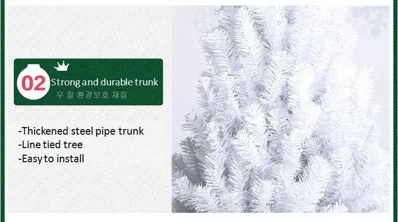 Christmas Tree  PVC Artificial White Indoor and Outdoor Party Decoration with Metal Stand Encryption Xmax Tree 0.9 1.2 1.5 1.8m