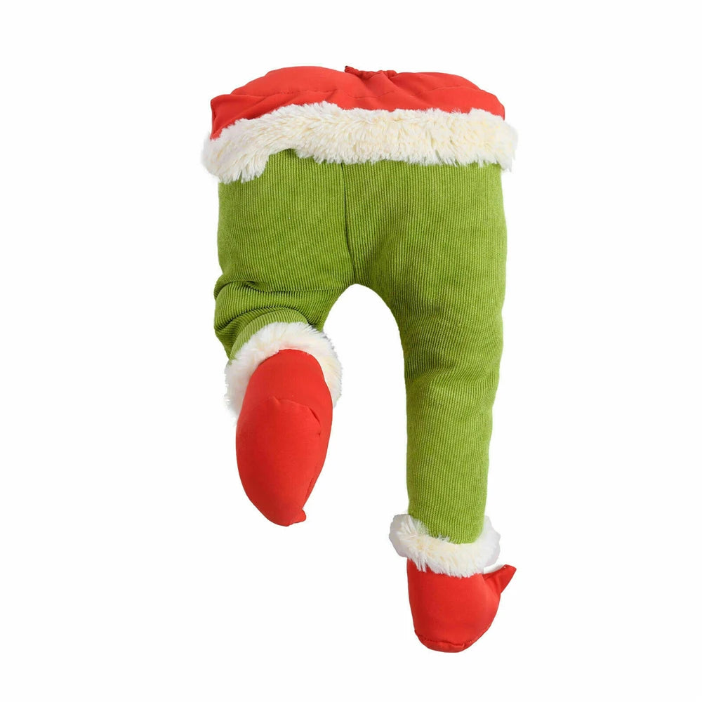 Christmas Elf Leg Plush Toy Xmas Tree Decoration Props Santa Claus Green Artificial Leg Children's Toy Christmas Home Decor