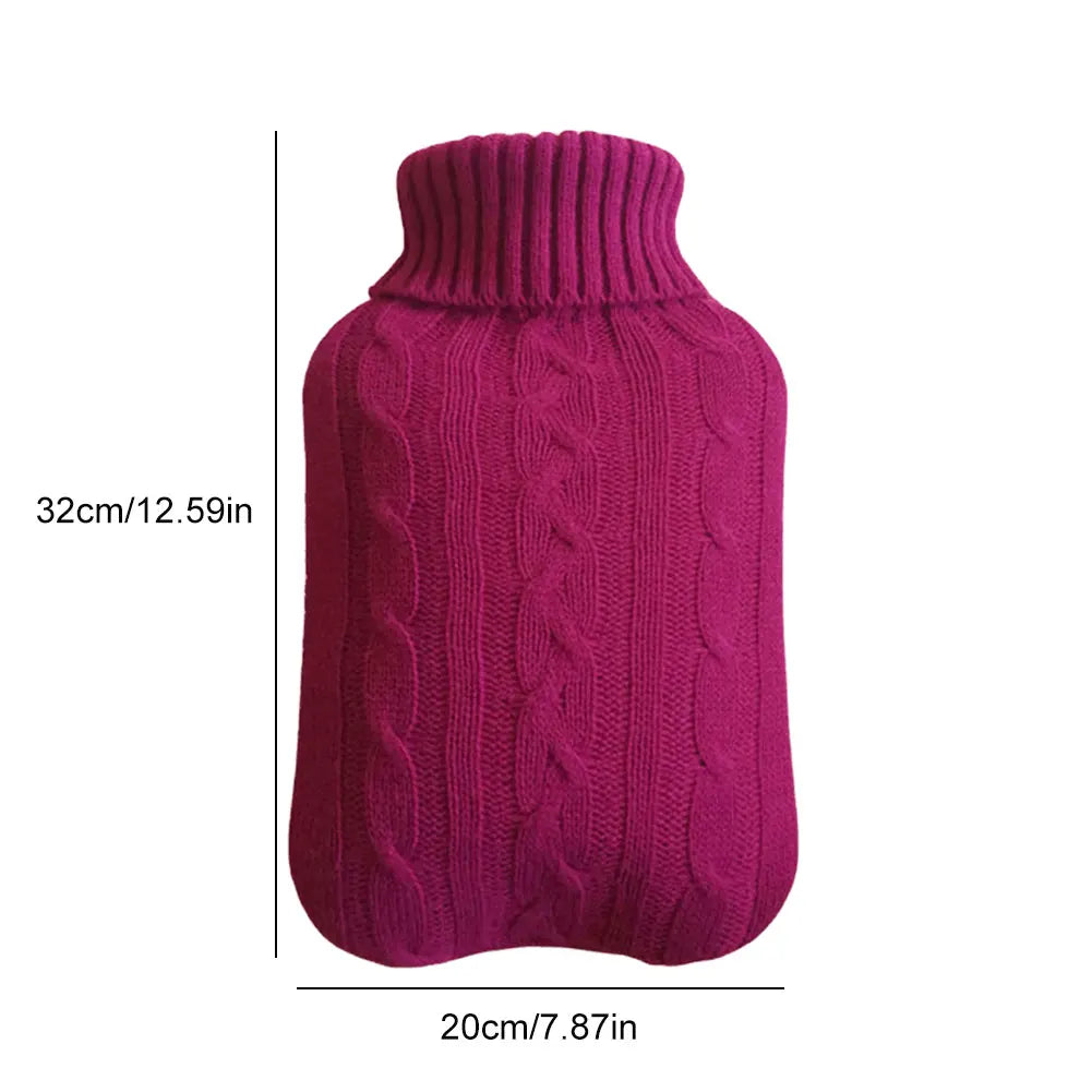 Insulating Hot Water Bags & Plush Cover Hot Water Bottle Winter Reusable Hand Warmers Water Bag Cover Long Lasting Feet Warmer