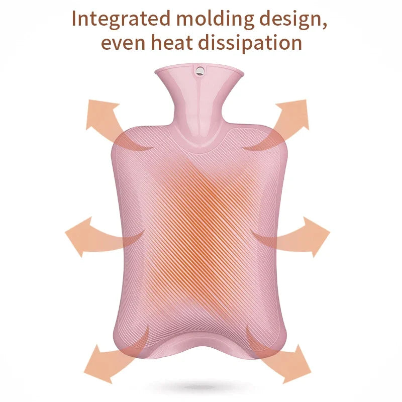 1000ML Hand WarmerHot Water Bag Removable Hot Water Bottles Reusable Hand Warmer with Cloth Cover Explosion-Proof Girl Winter