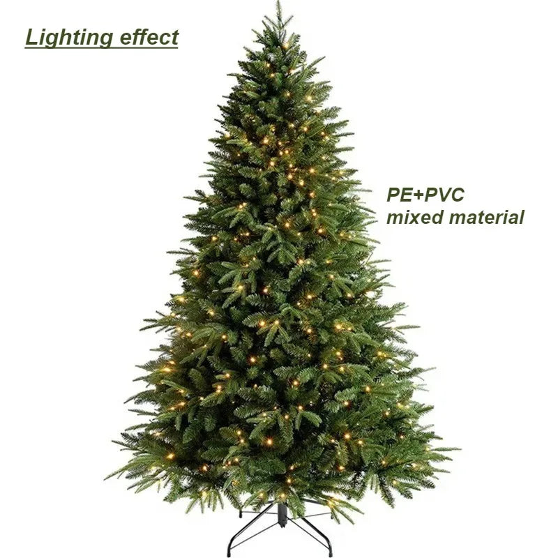 PE&PVC Artificial Christmas Tree with LEDLights High-grade Encrypted Christmas Tree 1.2m to 1.8m Christmas Family Decorations