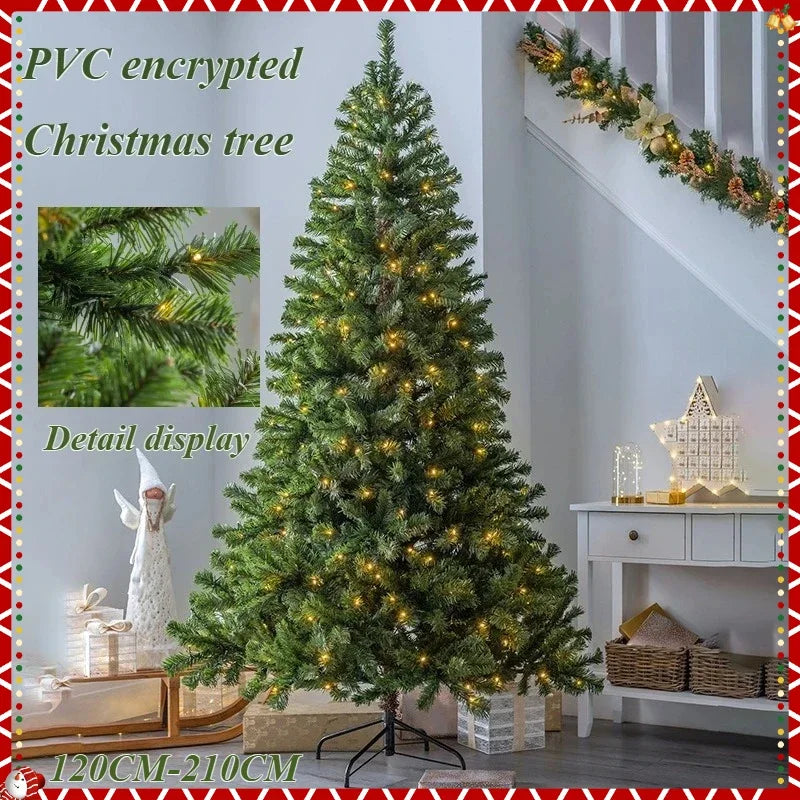 Artificial Christmas Tree PVC Material with LED Lights Large Encrypted Christmas Tree 120CM-210CM Family Christmas Decoration