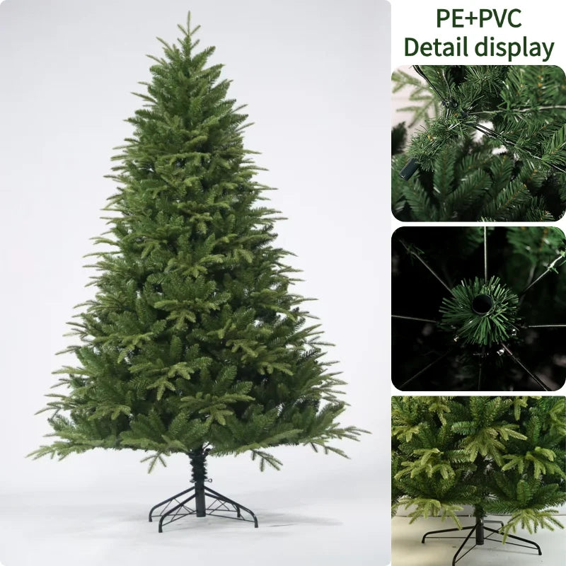 Artificial Christmas Tree PE&PVC Encryption with Lights Large Green Christmas Tree 120CM-240CM Family Christmas Party Decoration