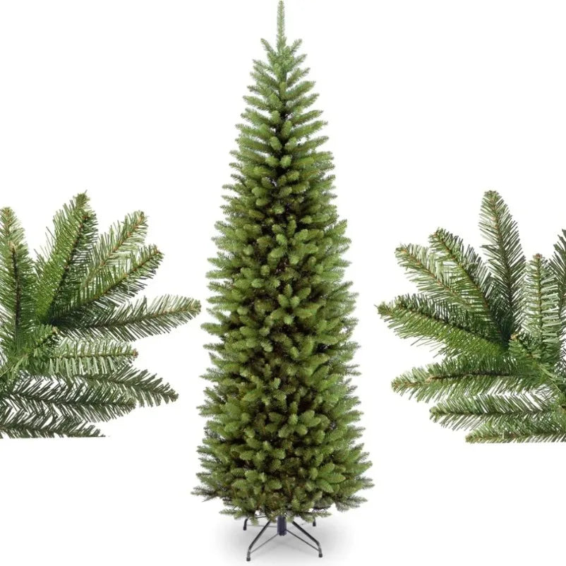 PVC Artificial Christmas Tree with LED Lights Pencil Christmas Tree 150/180/210cm  Home Decoration Christmas Party Decorations