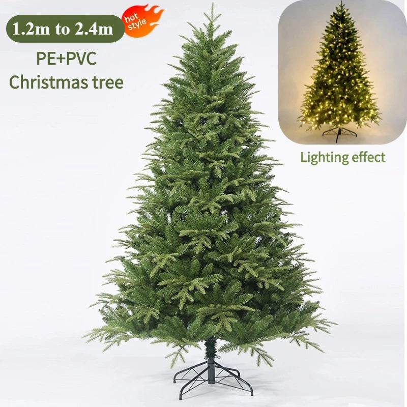 Artificial Christmas Tree PE&PVC Material with LED Lights Large Christmas Tree 120CM To 240CM Family Party Christmas Decoration