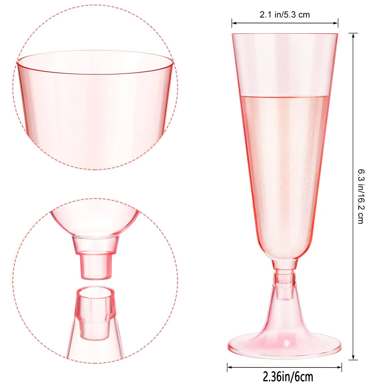 10/20/30pcs Disposable Cups Clear Plastic Champagne Flutes Bar Cups Toasting Glasses for Weddings Party Cocktail Cups,150ml