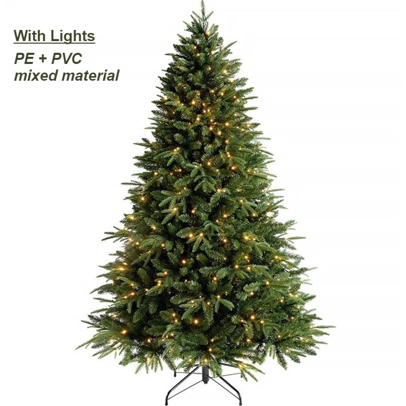 PE&PVC Artificial Christmas Tree with LEDLights High-grade Encrypted Christmas Tree 1.2m to 1.8m Christmas Family Decorations