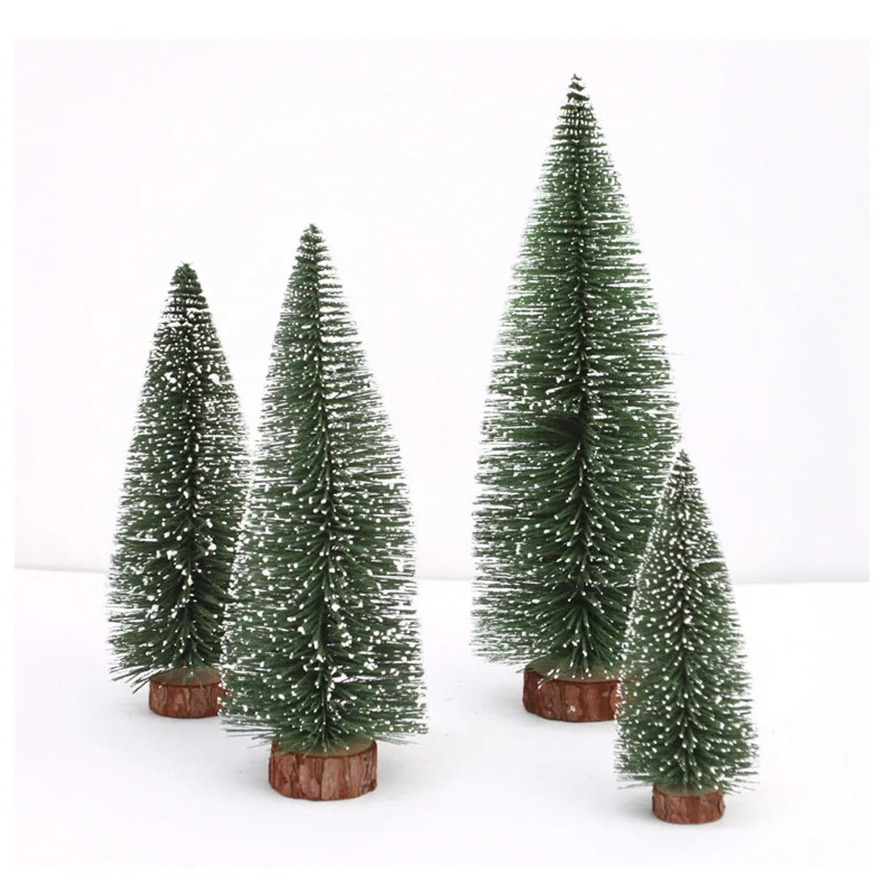 5/1PCS Pine Christmas Tree Artificial Tabletop Decorations Festival Plastic Miniature Trees 2024 New Year Decorations for Xmas