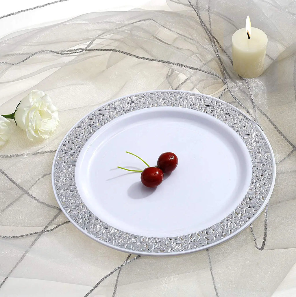40/20pcs Gold Plastic Plates,Party Dinner Plates and Salad/Dessert Plates Combo,Heavy Duty Plastic Plates for Parties Wedding