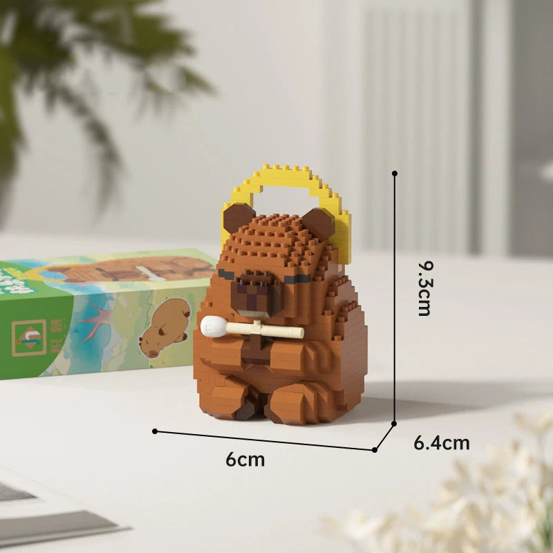 Lovely Cartoon Animals Nanobricks Capybara Micro Diamond Block Construction Model Building Bricks Educational Toys For Kids Gift