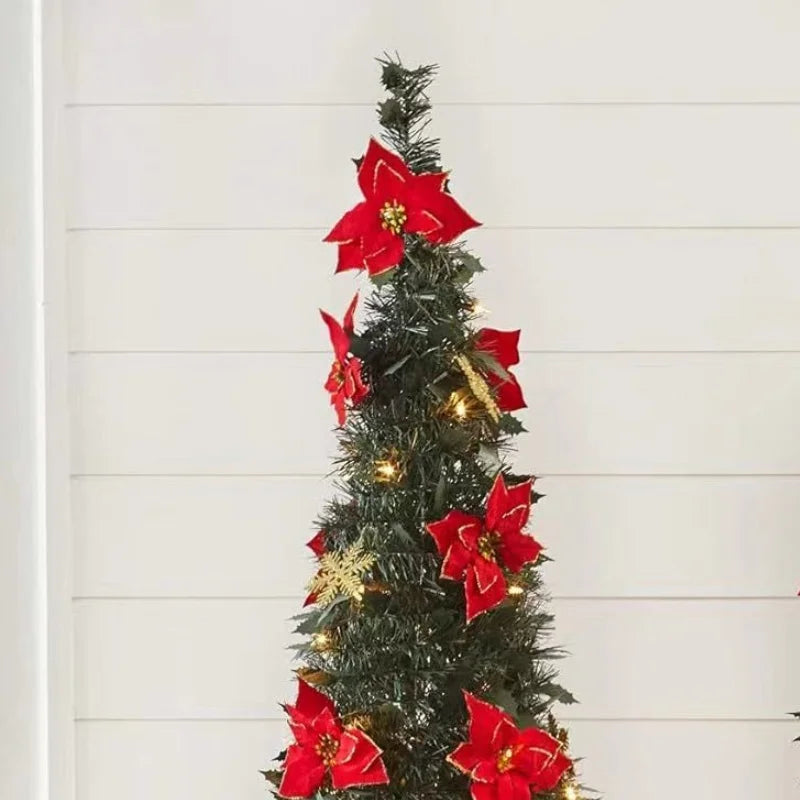 120cm Foldable Pre-Decorated Christmas Tree Pop-Up Festive Decoration Home Decor Portable Christmas Tree