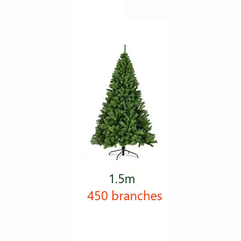 PVC Large Christmas Tree 120/150/180/210CM Encryption Artificial Green Tree Christmas Decoration Party Hotel Scene Outdoor Decor