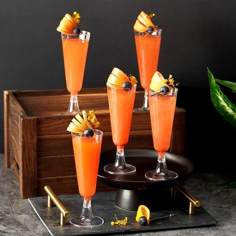 10/20/30pcs Disposable Cups Clear Plastic Champagne Flutes Bar Cups Toasting Glasses for Weddings Party Cocktail Cups,150ml