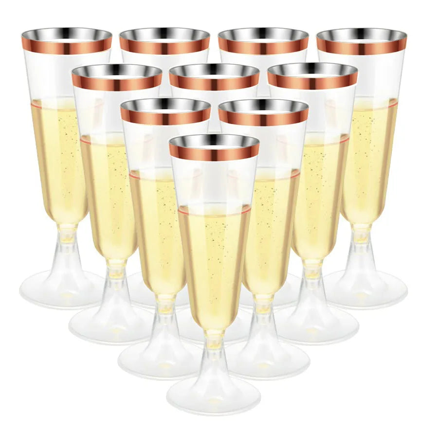 10/20/30pcs Disposable Cups Clear Plastic Champagne Flutes Bar Cups Toasting Glasses for Weddings Party Cocktail Cups,150ml