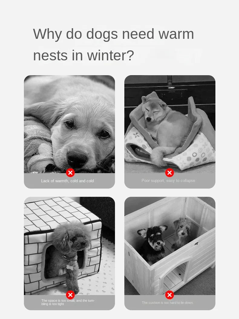 New Cat Bed Dog Pet Bed Kennel Non-Slip Winter Warm Small Dog Kennel Sleeping Removed Washed Soft Puppy Cushion Cat Supplies