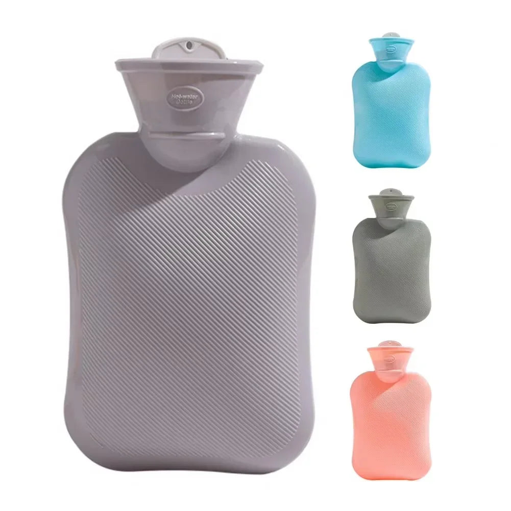 2000ML Hot Water Bottle Thick Rubber Bag Winter Warmer Random color