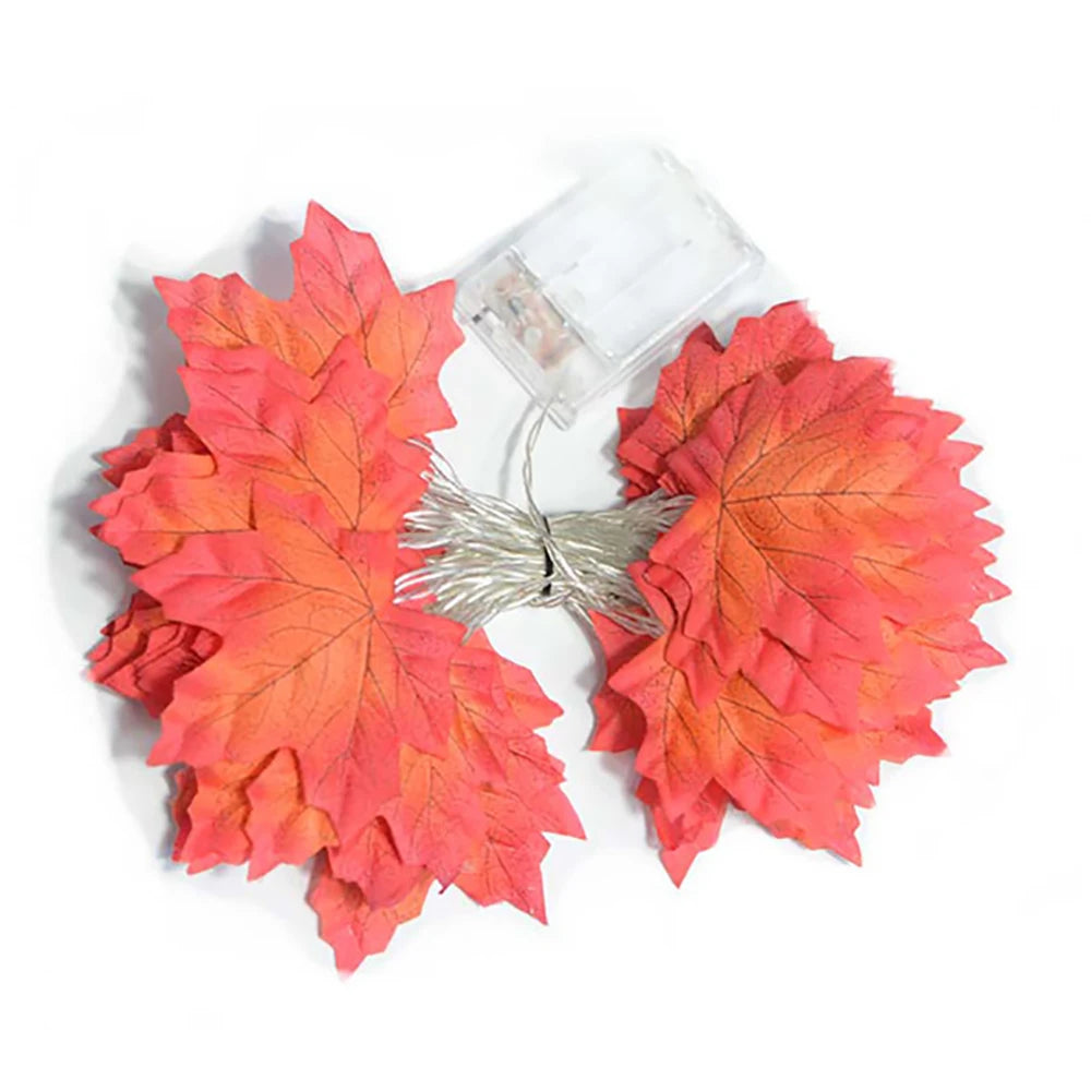 2/3/6M Halloween LED Lights String,Artificial Maple Leaf Lantern Garland,Halloween Christmas Thanksgiving Day Home Decorations