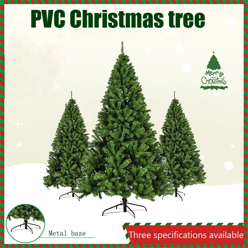 PVC Large Christmas Tree 120/150/180/210CM Encryption Artificial Green Tree Christmas Decoration Party Hotel Scene Outdoor Decor