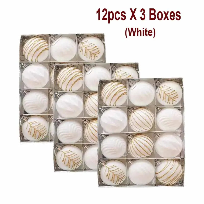 12/16pcs 6cm Wine Red Christmas Ball Ornaments Flocking Christmas Tree Party Decoration New Year Christmas Spheres Pendant Balls