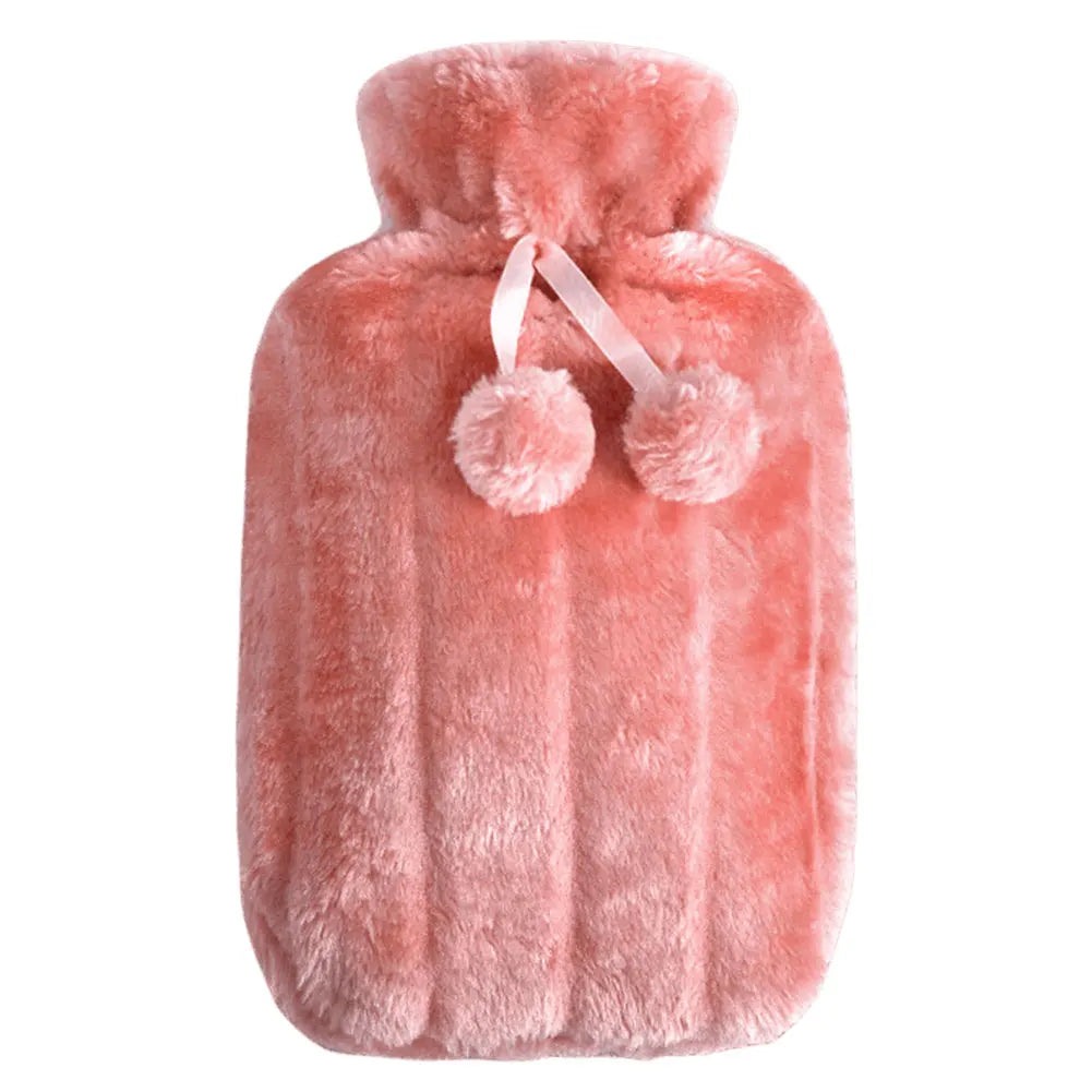 2L Hot Water Bottle Cover Rubber Hot Water Bags Winter Plush Hand & Feet Warmer Explosion-Proof Water Bottle Cover For Hot Water