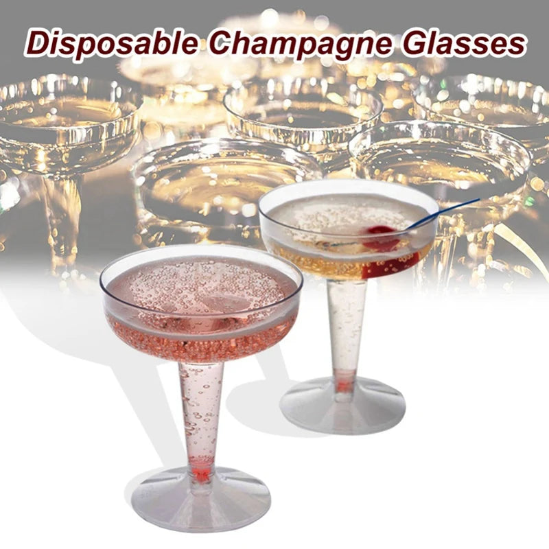 New Plastic Champagne Flutes Disposable - 20Pcs Clear Plastic Champagne Glasses For Parties Clear Plastic Cup