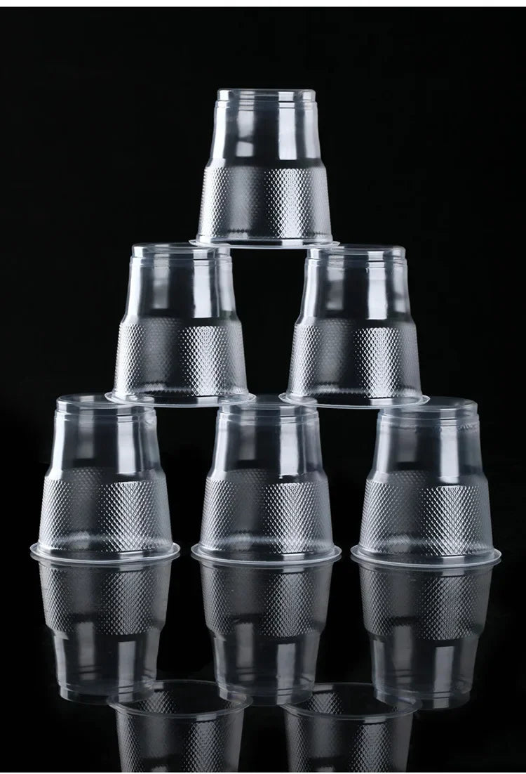 25/50pcs New Disposable Transparent Plastic Cup Outdoor Picnic Birthday Kitchen Party Tableware Cups Supplies Kitchenware Dining