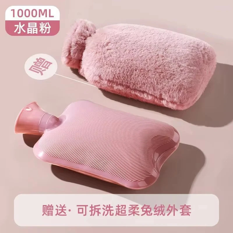 1000/2000Ml large-capacity hot water bag Removable hot water bag can be reused Women's belly warmer, hand warmer hot water bag