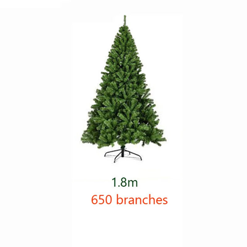 PVC Large Christmas Tree 120/150/180/210CM Encryption Artificial Green Tree Christmas Decoration Party Hotel Scene Outdoor Decor