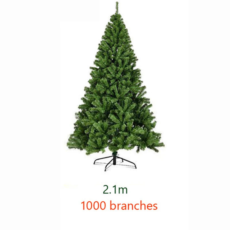 PVC Large Christmas Tree 120/150/180/210CM Encryption Artificial Green Tree Christmas Decoration Party Hotel Scene Outdoor Decor