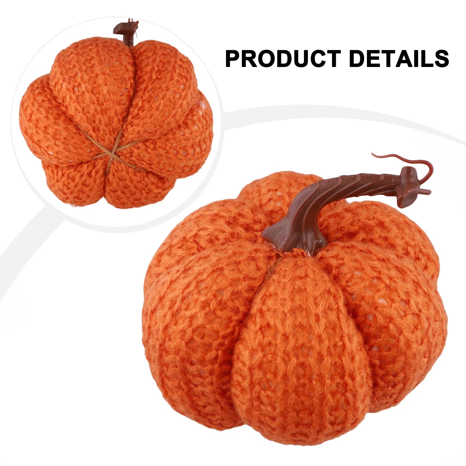 Faux Fall Decorative Crochet Pumpkins For Rustic Farmhouse Thanksgiving Harvest Halloween Table Centerpiece Mantel Kitchen Decor