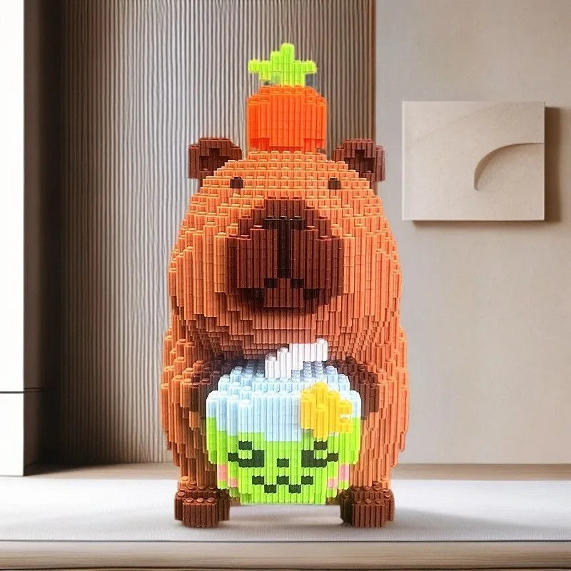 Cute Capibala Couple Building Blocks Toy Small Particle Bricks Children's Building Blocks Toy Boys and Girls Birthday Gifts