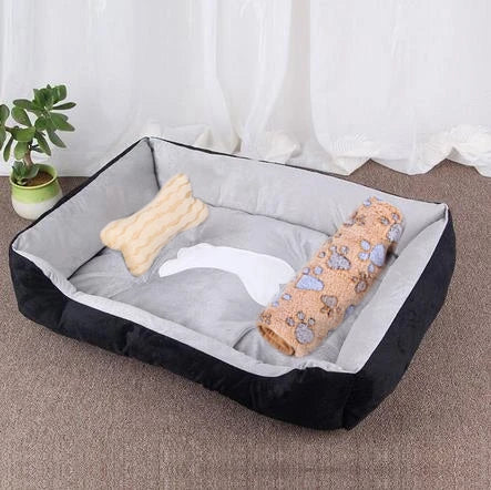 Pet Cat Dog Bed Cozy Square Plush Kennel Puppy Sofa Bed Cushion Pet Product Accessories For Small Medium Animal Doghouse