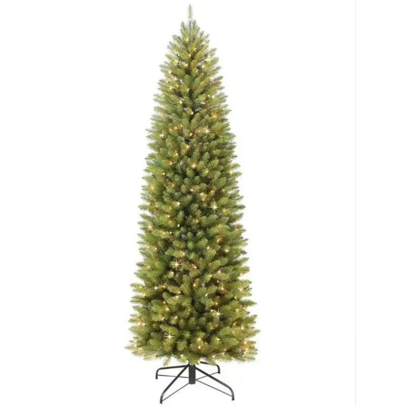 PVC Artificial Christmas Tree with LED Lights Pencil Christmas Tree 150/180/210cm  Home Decoration Christmas Party Decorations