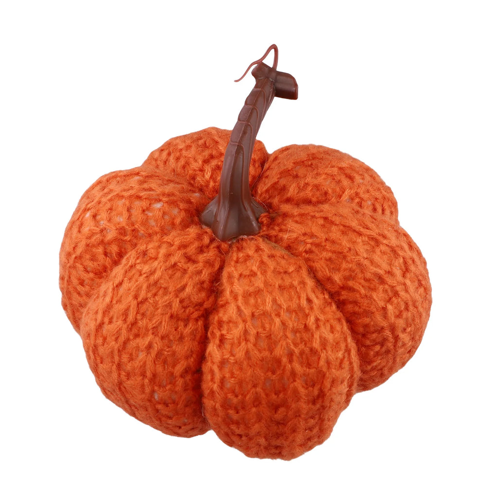 Faux Fall Decorative Crochet Pumpkins For Rustic Farmhouse Thanksgiving Harvest Halloween Table Centerpiece Mantel Kitchen Decor