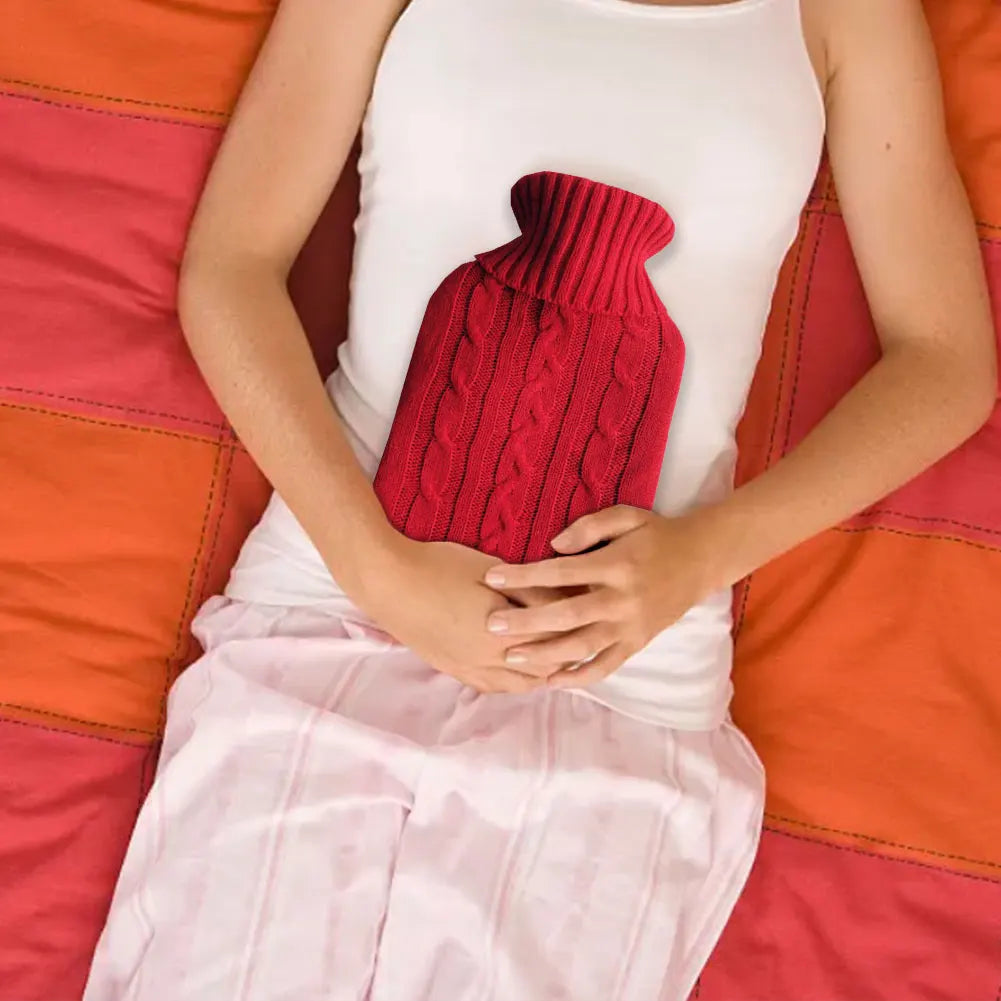 2L Hot Water Bottle Cover Rubber Hot Water Bags Winter Plush Hand & Feet Warmer Explosion-Proof Water Bottle Cover For Hot Water