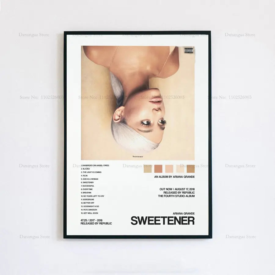 Ariana Grande 'Thank U, Next' Album Cover Art Poster - Home Wall Decor Print