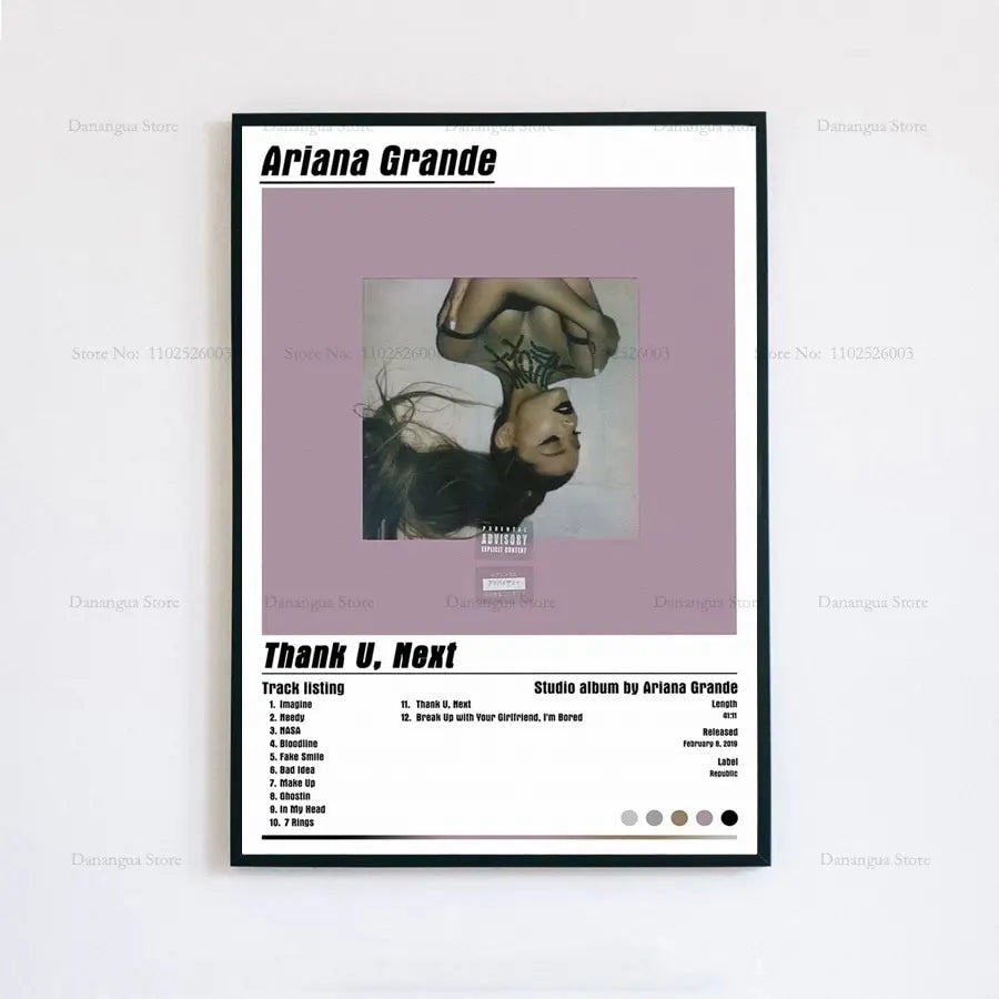 Ariana Grande 'Thank U, Next' Album Cover Art Poster - Home Wall Decor Print