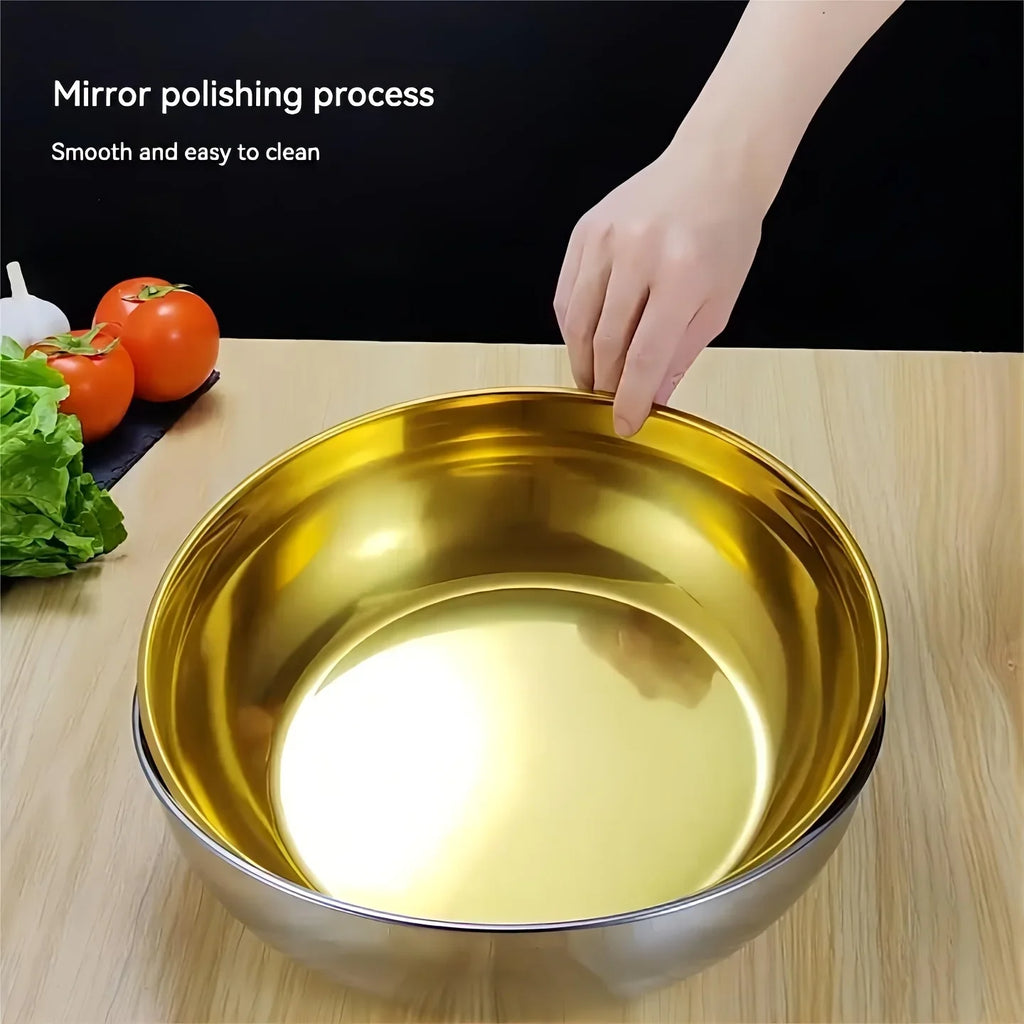 Stainless Steel Large Capacity Bowl, Suitable for Mixing Dough, Cleaning Vegetables, Stirring Salads, Easy To Clean
