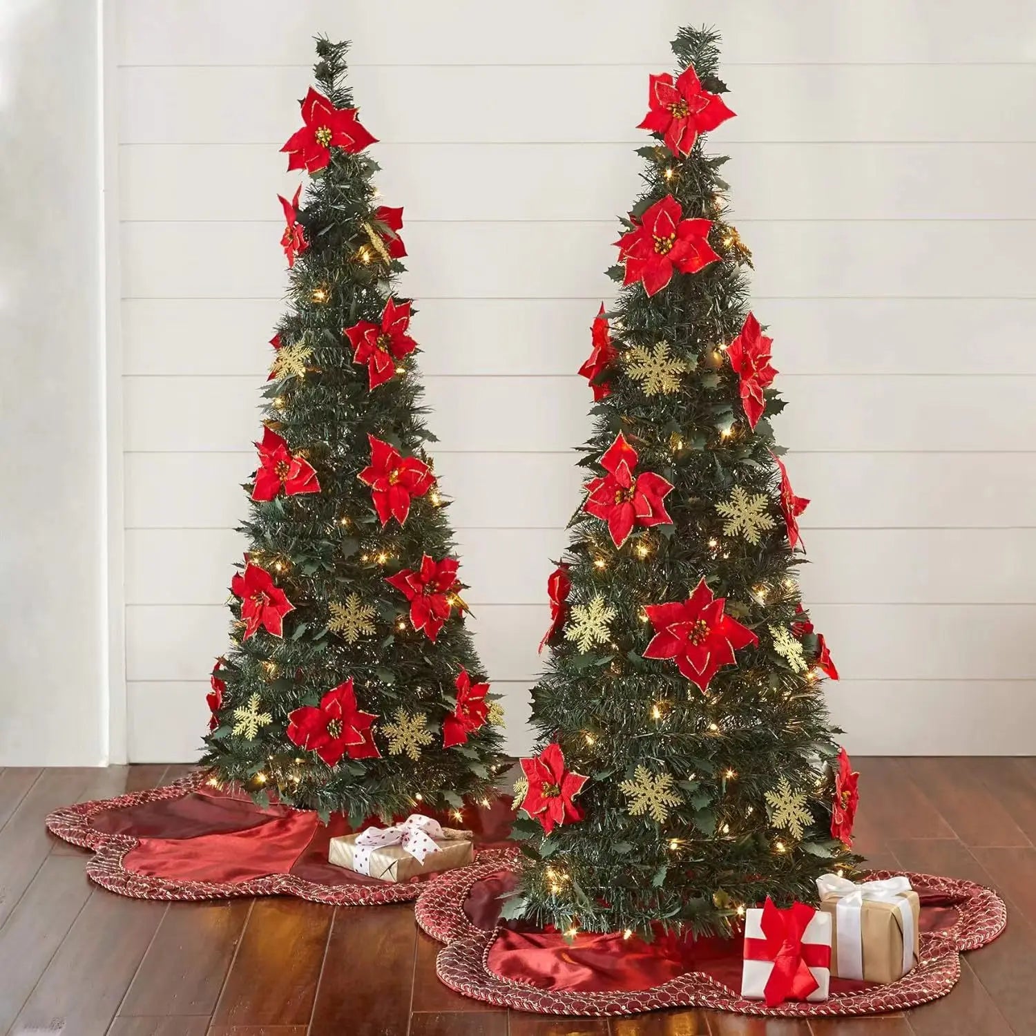 120cm Foldable Pre-Decorated Christmas Tree Pop-Up Festive Decoration Home Decor Portable Christmas Tree