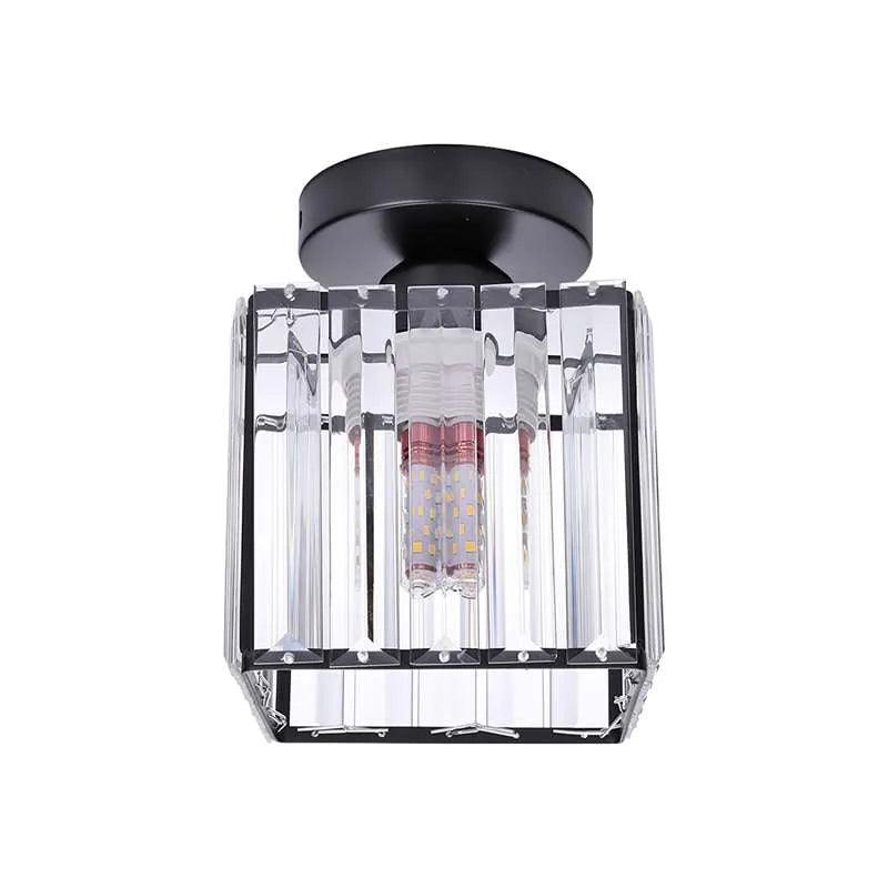 Square Glass Semi Flush Mount Ceiling Light ~4506-5