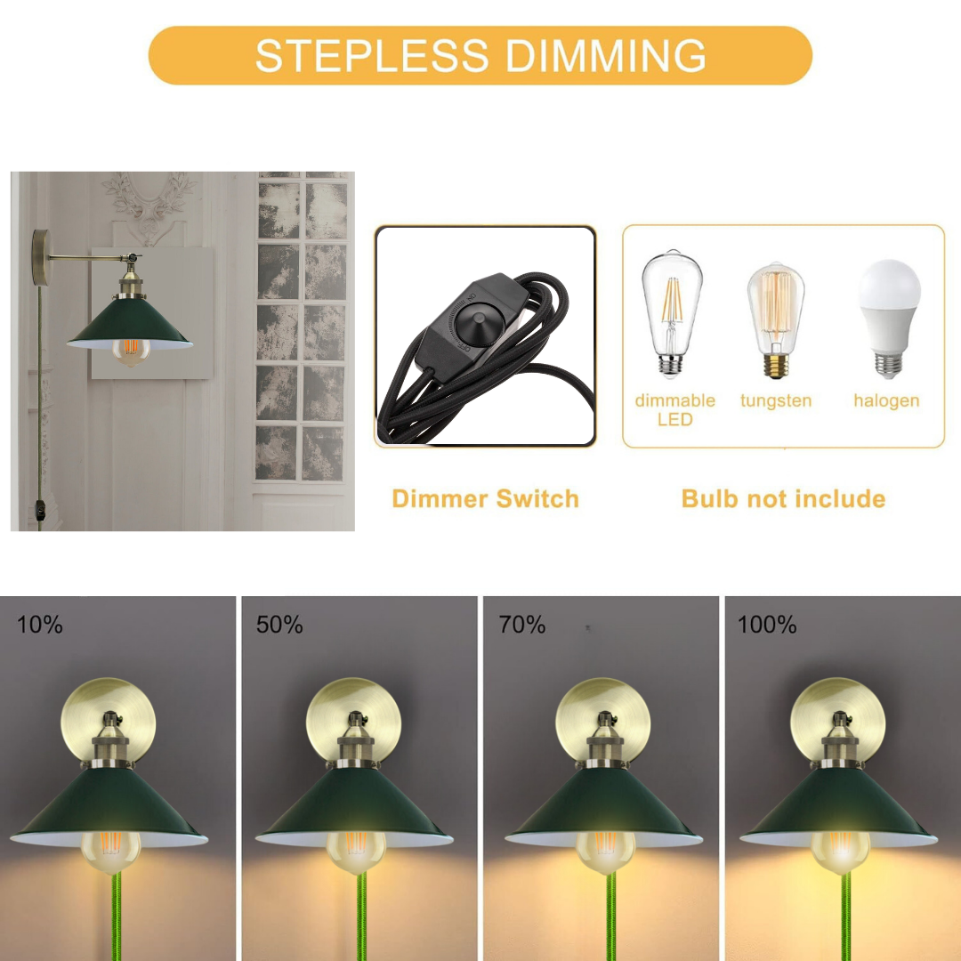 Cord plug in pendant light with Dimmer Switch ~2224-3