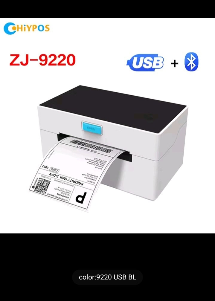 4inch Thermal Shipping Label printer 9220USB/Bluetooth Compatible with Windows/ mac Barcode Label printer