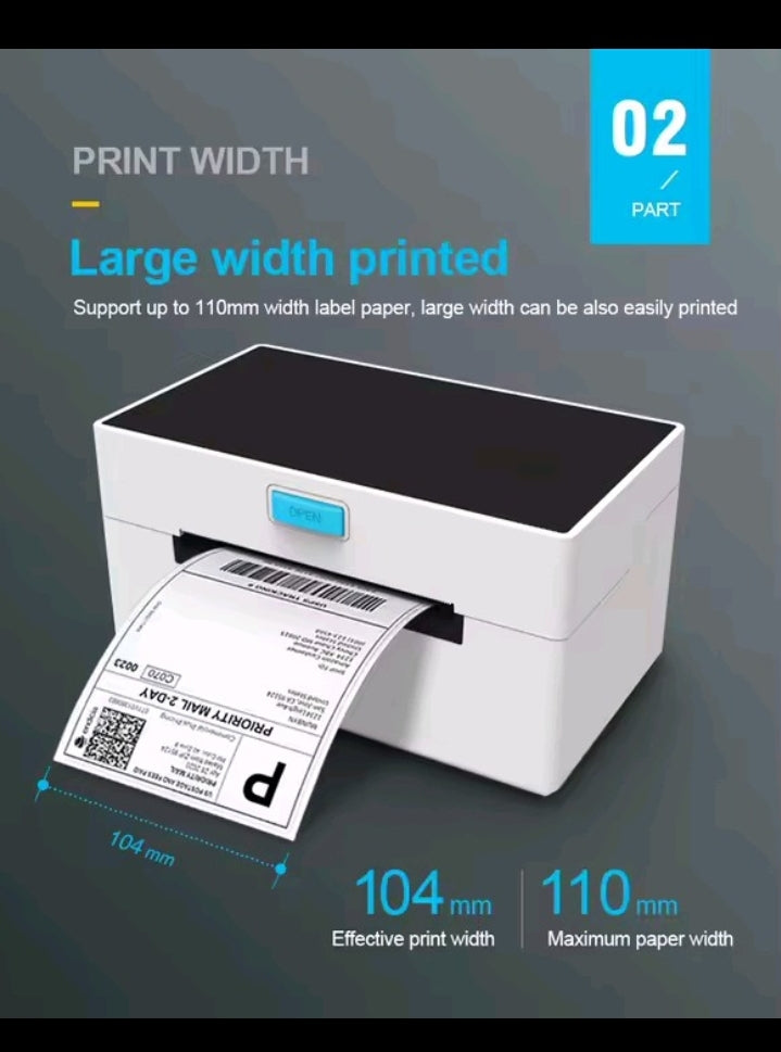 4inch Thermal Shipping Label printer 9220USB/Bluetooth Compatible with Windows/ mac Barcode Label printer