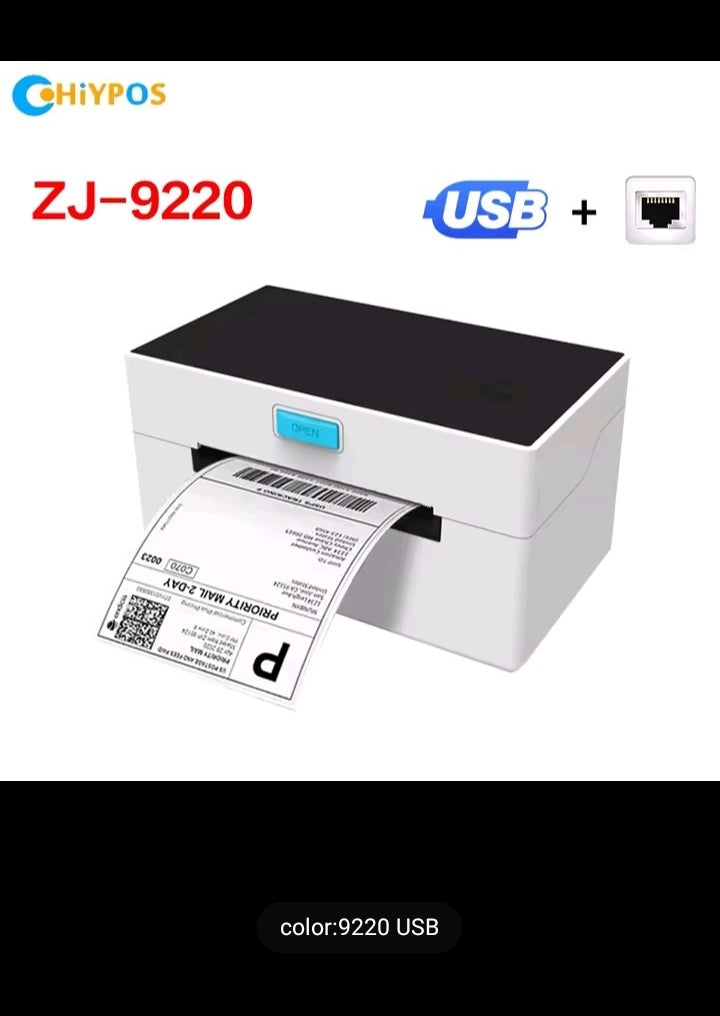 4inch Thermal Shipping Label printer 9220USB/Bluetooth Compatible with Windows/ mac Barcode Label printer