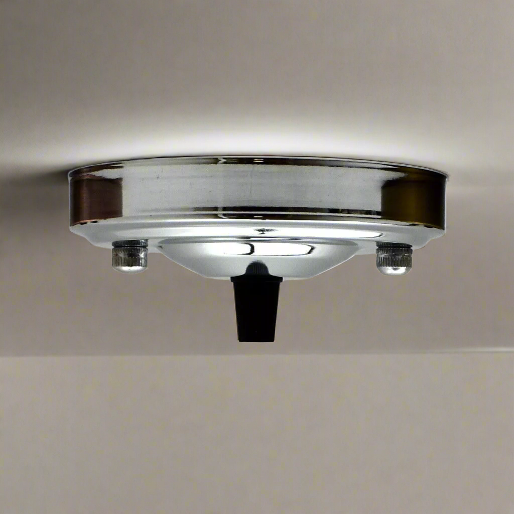 108mm Single Outlet Drop Metal Front Fitting Ceiling Rose~1451-1