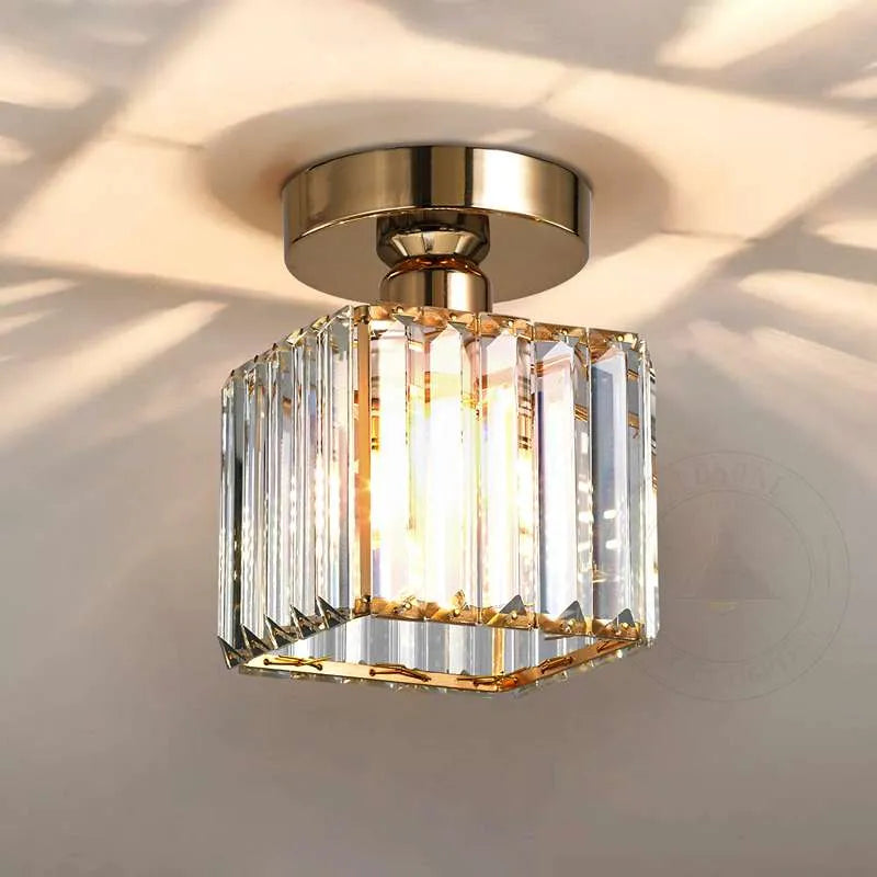 Square Glass Semi Flush Mount Ceiling Light ~4506-0